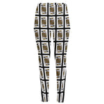King Of Spades Pattern Print High-Waisted Pocket Leggings