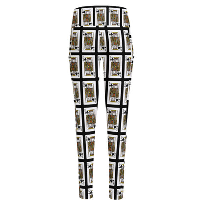 King Of Spades Pattern Print High-Waisted Pocket Leggings