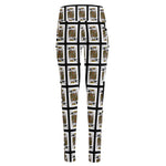 King Of Spades Pattern Print High-Waisted Pocket Leggings