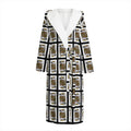King Of Spades Pattern Print Hooded Bathrobe