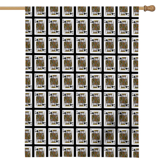 King Of Spades Pattern Print House Flag