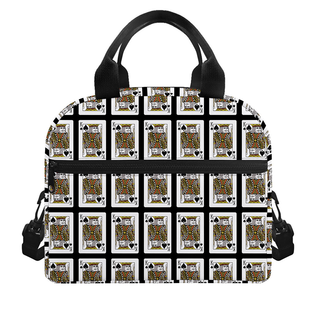 King Of Spades Pattern Print Insulated Lunch Bag