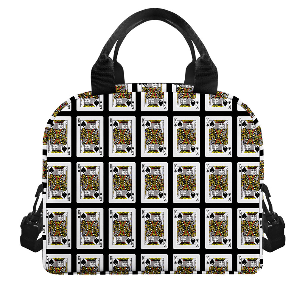 King Of Spades Pattern Print Insulated Lunch Bag