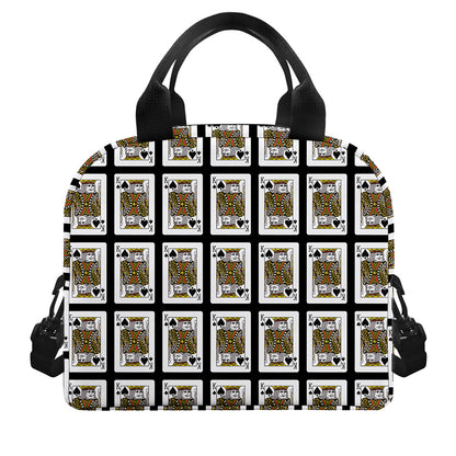 King Of Spades Pattern Print Insulated Lunch Bag