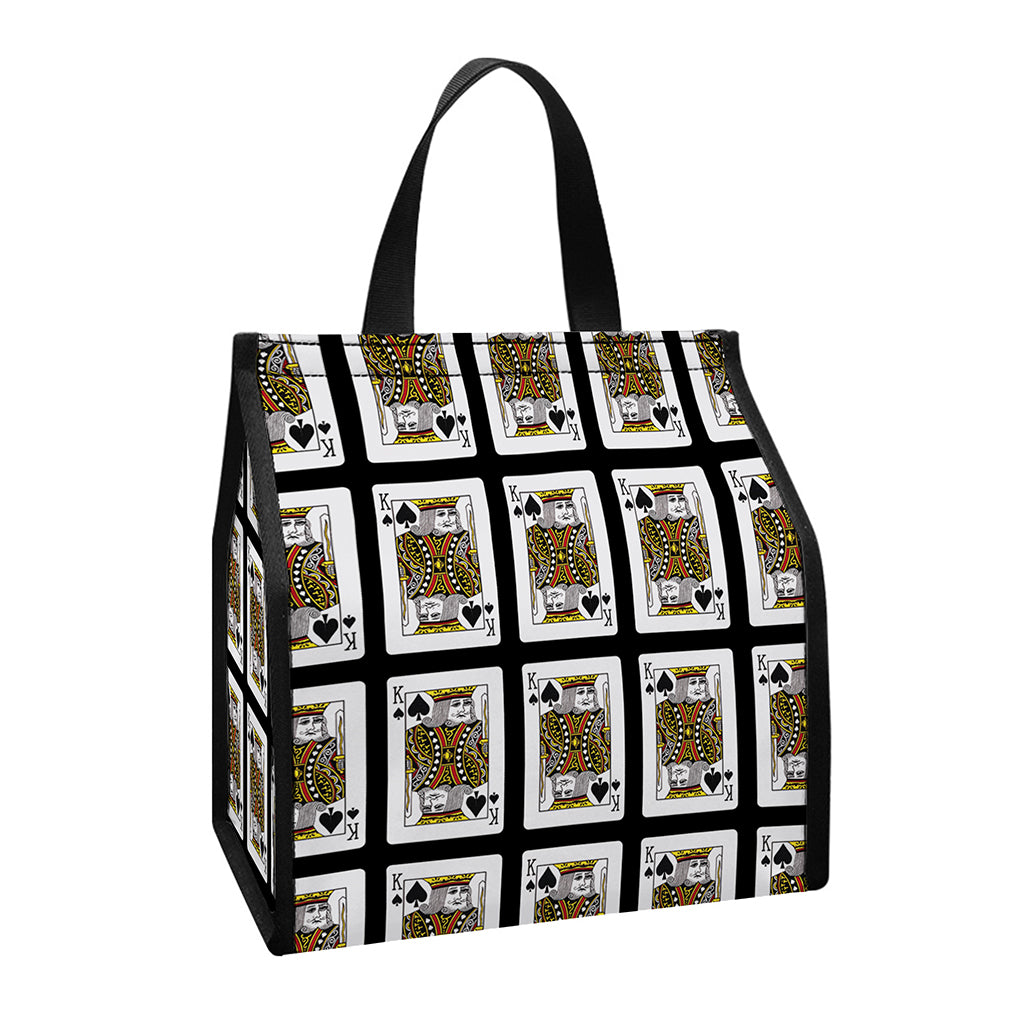 King Of Spades Pattern Print Insulated Lunch Tote