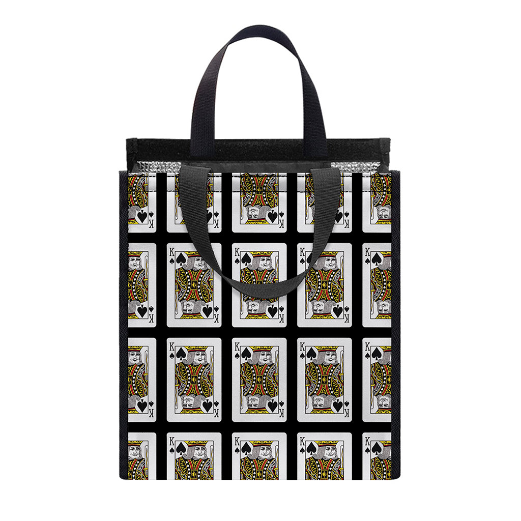 King Of Spades Pattern Print Insulated Lunch Tote