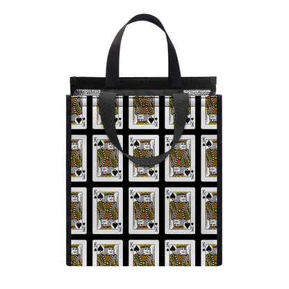 King Of Spades Pattern Print Insulated Lunch Tote