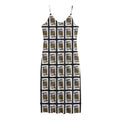 King Of Spades Pattern Print Jersey Midi Cami Dress