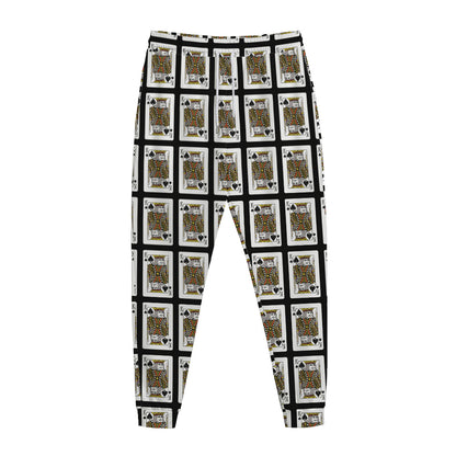 King Of Spades Pattern Print Jogger Pants