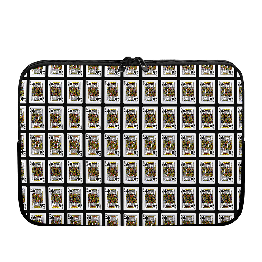 King Of Spades Pattern Print Laptop Sleeve