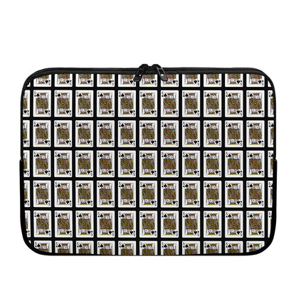King Of Spades Pattern Print Laptop Sleeve