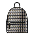 King Of Spades Pattern Print Leather Backpack