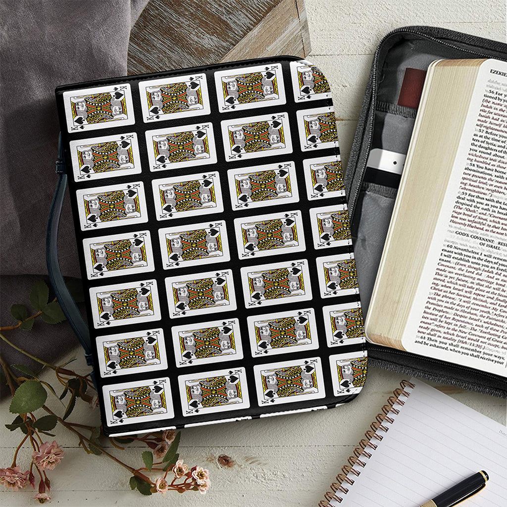 King Of Spades Pattern Print Leather Bible Cover