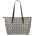 King Of Spades Pattern Print Leather Tote Bag With Zipper