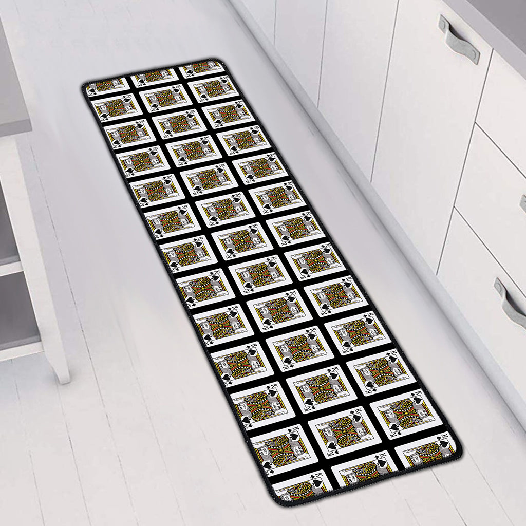 King Of Spades Pattern Print Long Kitchen Mat