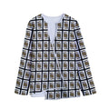 King Of Spades Pattern Print Long Sleeve Short Coat