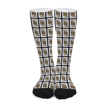 King Of Spades Pattern Print Long Socks
