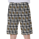 King Of Spades Pattern Print Men's Beach Shorts