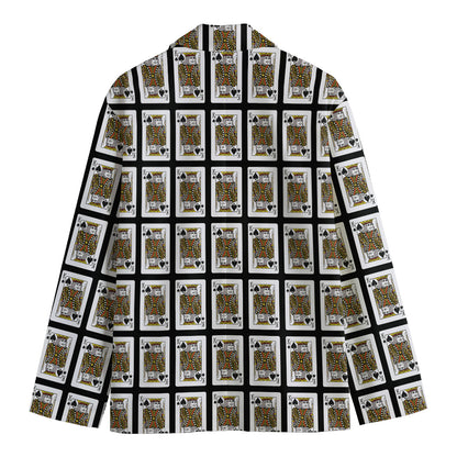 King Of Spades Pattern Print Men's Blazer