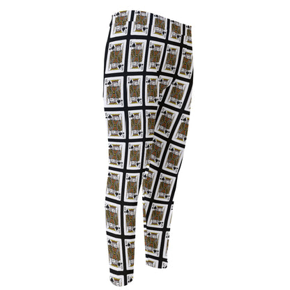 King Of Spades Pattern Print Men's Compression Pants