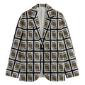 King Of Spades Pattern Print Men's Cotton Blazer
