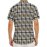 King Of Spades Pattern Print Men's Deep V-Neck Shirt