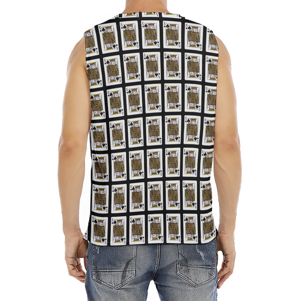 King Of Spades Pattern Print Men's Fitness Tank Top