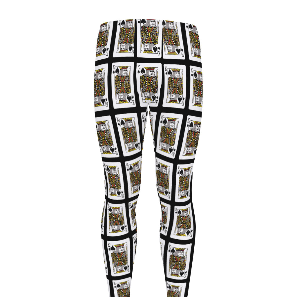 King Of Spades Pattern Print Men's leggings