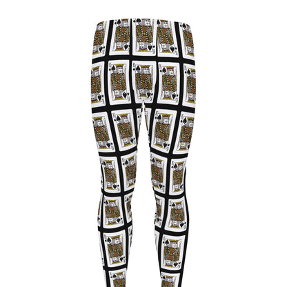 King Of Spades Pattern Print Men's leggings