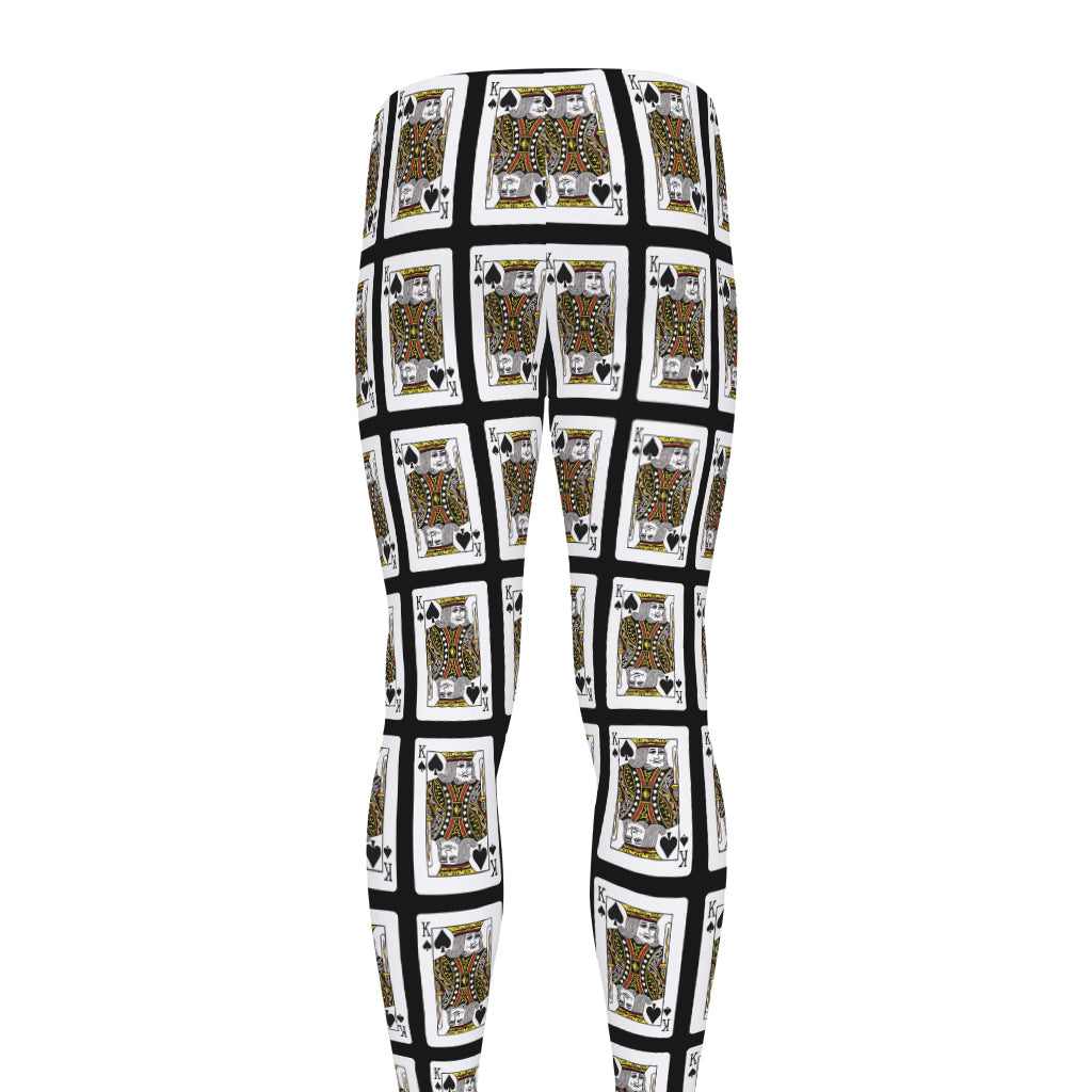 King Of Spades Pattern Print Men's leggings
