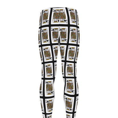 King Of Spades Pattern Print Men's leggings