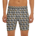 King Of Spades Pattern Print Men's Long Boxer Briefs