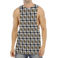 King Of Spades Pattern Print Men's Muscle Tank Top