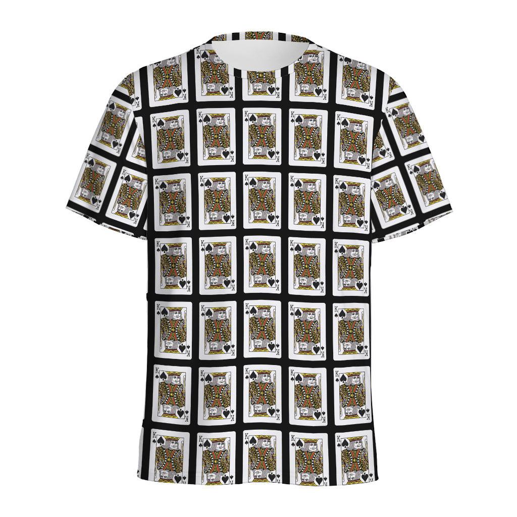 King Of Spades Pattern Print Men's Sports T-Shirt