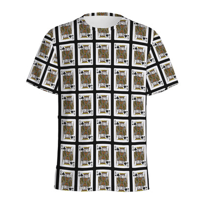 King Of Spades Pattern Print Men's Sports T-Shirt