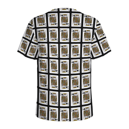 King Of Spades Pattern Print Men's Sports T-Shirt