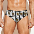 King Of Spades Pattern Print Men's Swim Briefs
