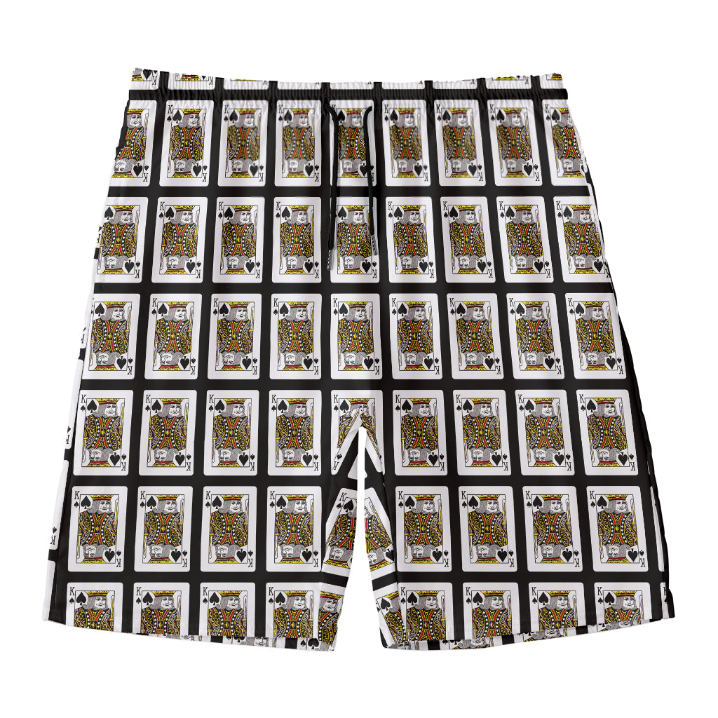 King Of Spades Pattern Print Men's Swim Trunks