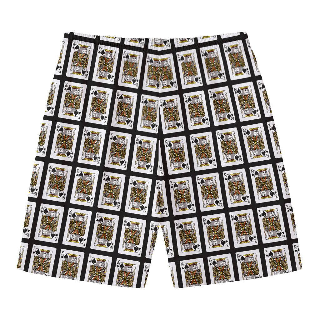 King Of Spades Pattern Print Men's Swim Trunks