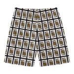 King Of Spades Pattern Print Men's Swim Trunks