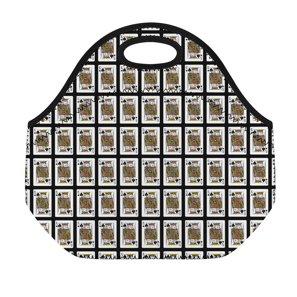 King Of Spades Pattern Print Neoprene Lunch Bag