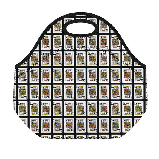 King Of Spades Pattern Print Neoprene Lunch Bag