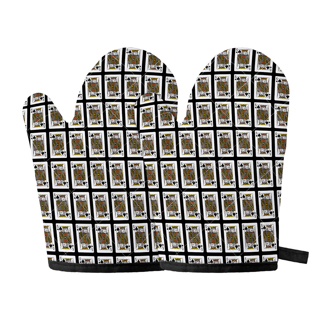 King Of Spades Pattern Print Oven Mitts