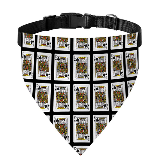 King Of Spades Pattern Print Over The Collar Dog Bandana