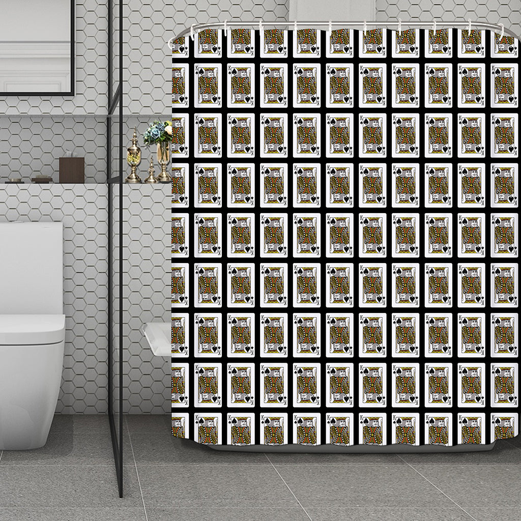 King Of Spades Pattern Print Polyester Shower Curtain
