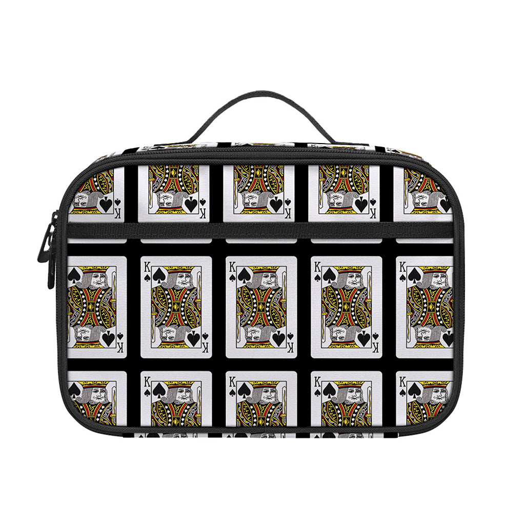 King Of Spades Pattern Print Portable Lunch Bag