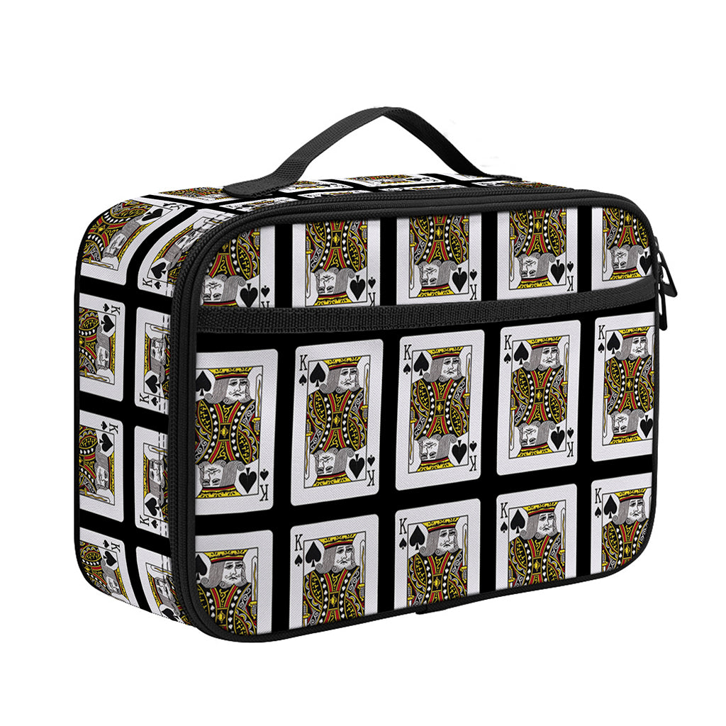 King Of Spades Pattern Print Portable Lunch Bag
