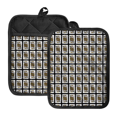 King Of Spades Pattern Print Pot Holders With Pocket