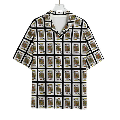 King Of Spades Pattern Print Rayon Hawaiian Shirt