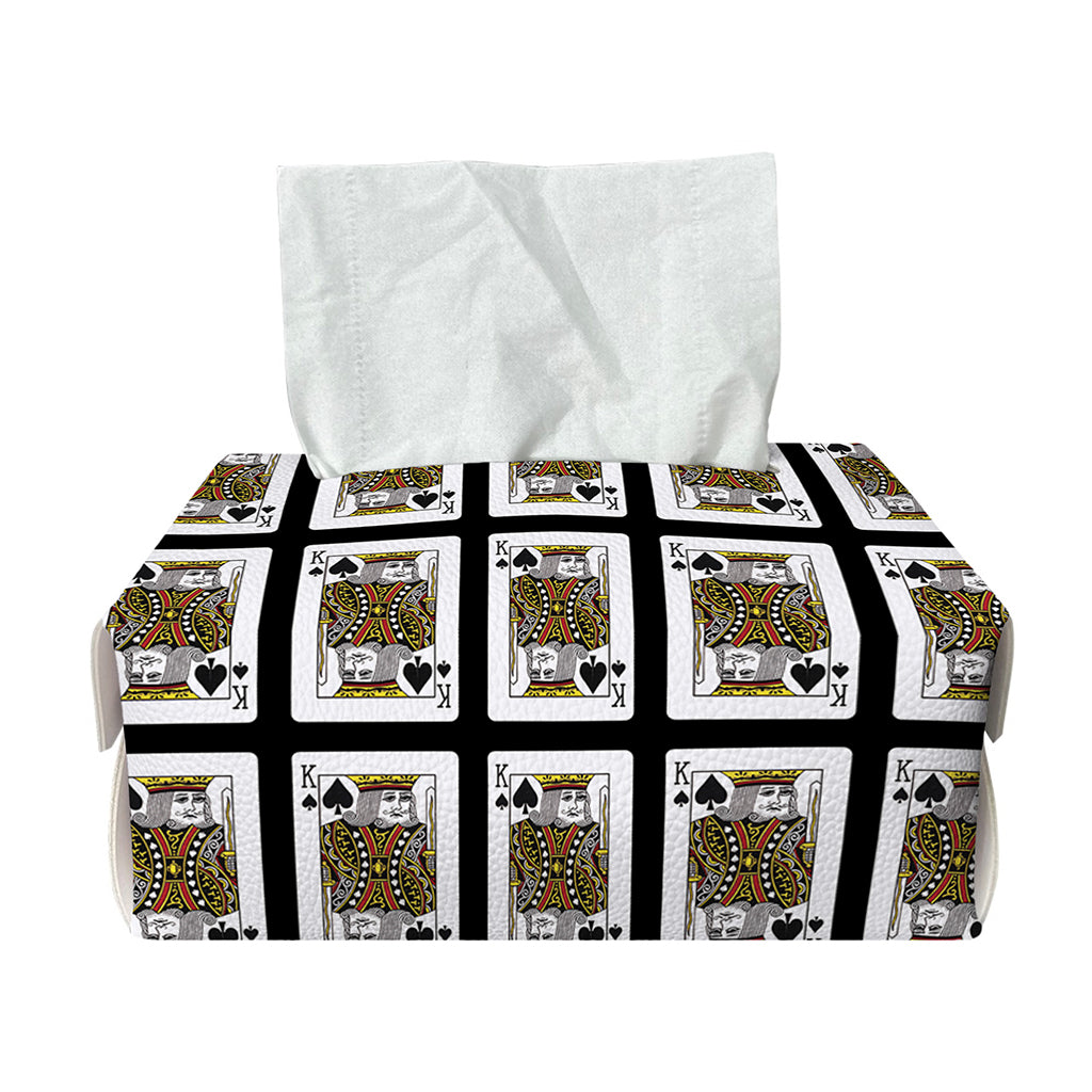 King Of Spades Pattern Print Rectangle Tissue Box Cover